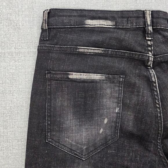 Avenue George V Paris Jeans Mens 36 Black Silver Skater Streetwear Grunge Punk - Picture 7 of 16